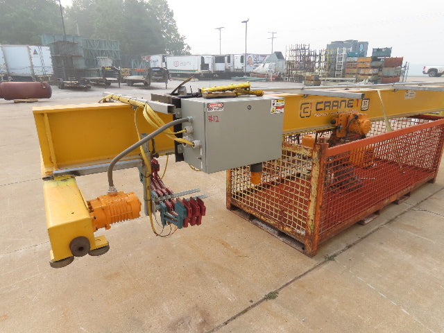 Harrington 3 Ton Top Running 4-Post Bridge Crane 16' Span 27' 4" Runway 12' 9"H