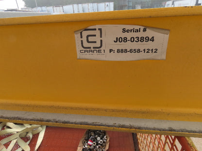 Harrington 3 Ton Top Running 4-Post Bridge Crane 16' Span 27' 4" Runway 12' 9"H