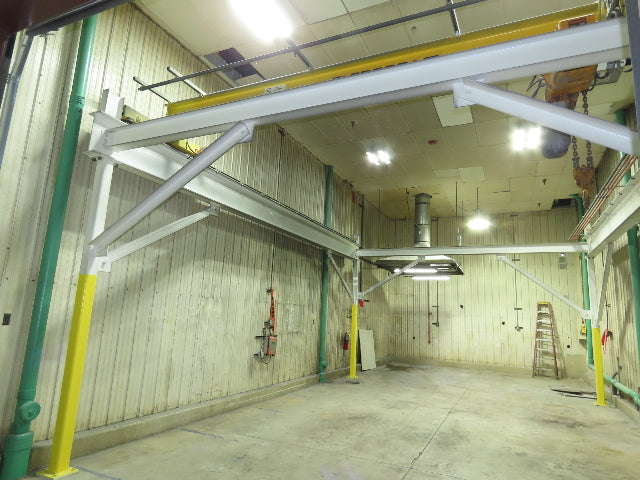 Harrington 3 Ton Top Running 4-Post Bridge Crane 16' Span 27' 4" Runway 12' 9"H