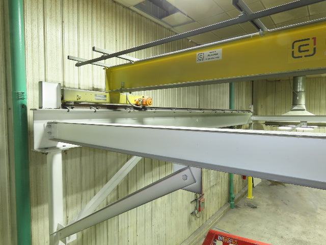 Harrington 3 Ton Top Running 4-Post Bridge Crane 16' Span 27' 4" Runway 12' 9"H