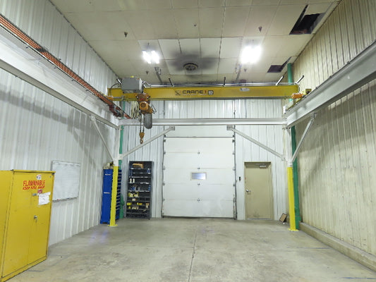 Harrington 3 Ton Top Running 4-Post Bridge Crane 16' Span 27' 4" Runway 12' 9"H