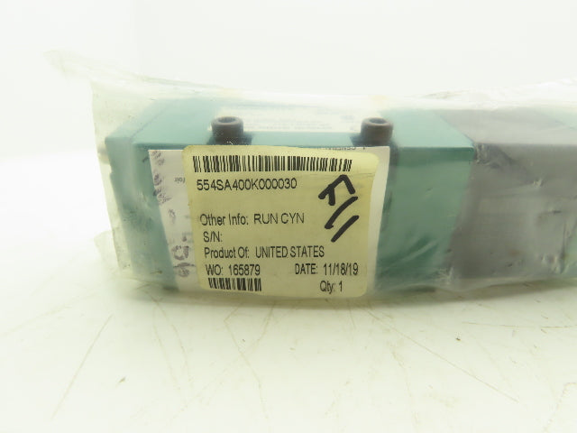 Numatics 554SA400K000030 Pneumatic Air Valve 5 port 4 Way Single 110V Coil