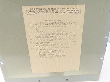 General Electric Power Transformer 15kva 3Ph HV 460 Delta LV 460/265 Wye Y