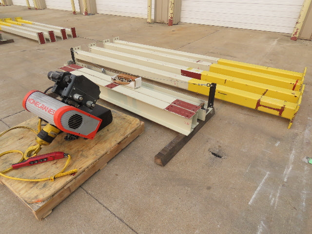 Kone Cranes 2 Ton Free Standing Bridge Crane 4'-7' Span 12' 9"HUB 2-Speed Hoist