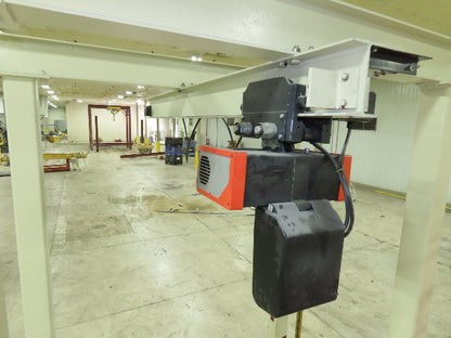 Kone Cranes 2 Ton Free Standing Bridge Crane 4'-7' Span 12' 9"HUB 2-Speed Hoist