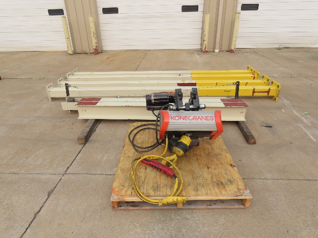 Kone Cranes 2 Ton Free Standing Bridge Crane 4'-7' Span 12' 9"HUB 2-Speed Hoist