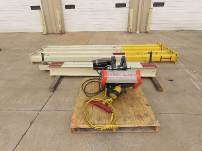 Kone Cranes 2 Ton Free Standing Bridge Crane 4'-7' Span 12' 9"HUB 2-Speed Hoist
