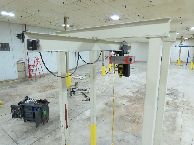 Kone Cranes 2 Ton Free Standing Bridge Crane 4'-7' Span 12' 9"HUB 2-Speed Hoist