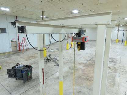 Kone Cranes 2 Ton Free Standing Bridge Crane 4'-7' Span 12' 9"HUB 2-Speed Hoist