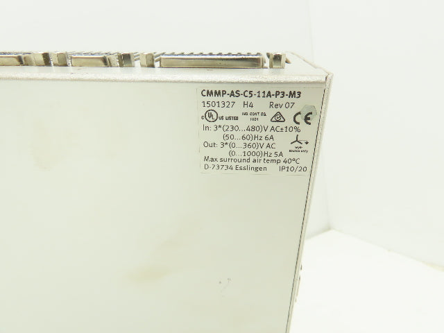 Festo CMMP-AS-C5-11A-P3-M3 Servo Motor Controller 230-480VAC 3Ph In 0-360V Out