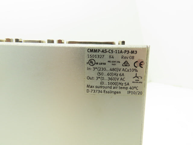 Festo CMMP-AS-C5-11A-P3-M3 Servo Motor Controller 230-480VAC 3Ph In 0-360V Out
