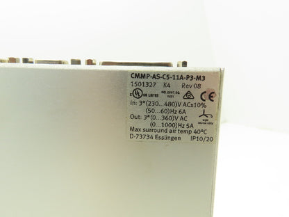 Festo CMMP-AS-C5-11A-P3-M3 Servo Motor Controller 230-480VAC 3Ph In 0-360V Out