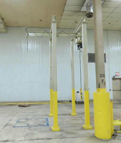 2 Ton Free Standing Fixed Bridge Crane 4'-7' Span 12' 9"HUB Coffing Hoist