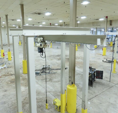 2 Ton Free Standing Fixed Bridge Crane 4'-7' Span 12' 9"HUB Coffing Hoist