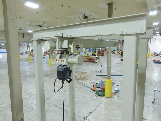 2 Ton Free Standing Fixed Bridge Crane 4'-7' Span 12' 9"HUB Coffing Hoist