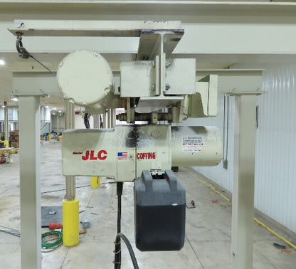 2 Ton Free Standing Fixed Bridge Crane 4'-7' Span 12' 9"HUB Coffing Hoist