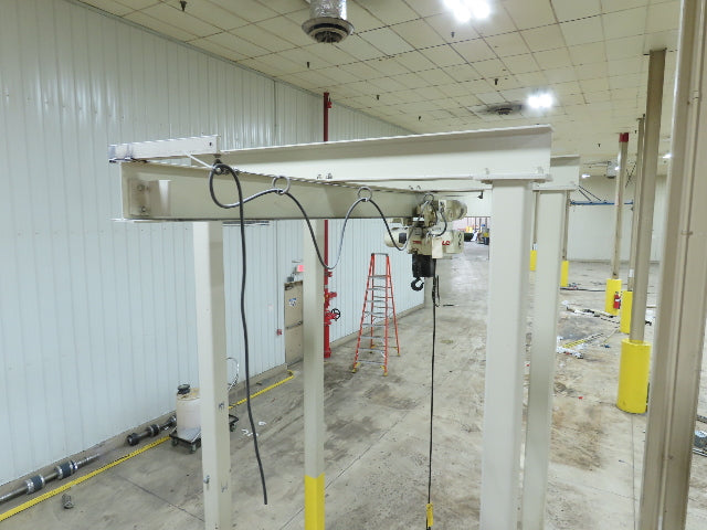 2 Ton Free Standing Fixed Bridge Crane 4'-7' Span 12' 9"HUB Coffing Hoist
