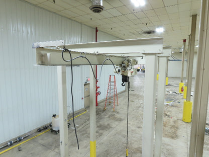 2 Ton Free Standing Fixed Bridge Crane 4'-7' Span 12' 9"HUB Coffing Hoist