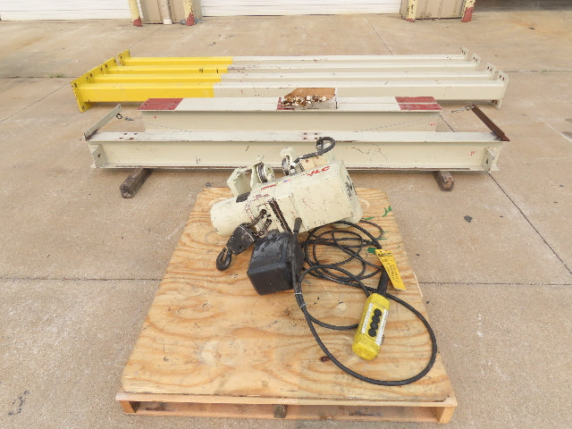 2 Ton Free Standing Fixed Bridge Crane 4'-7' Span 12' 9"HUB Coffing Hoist