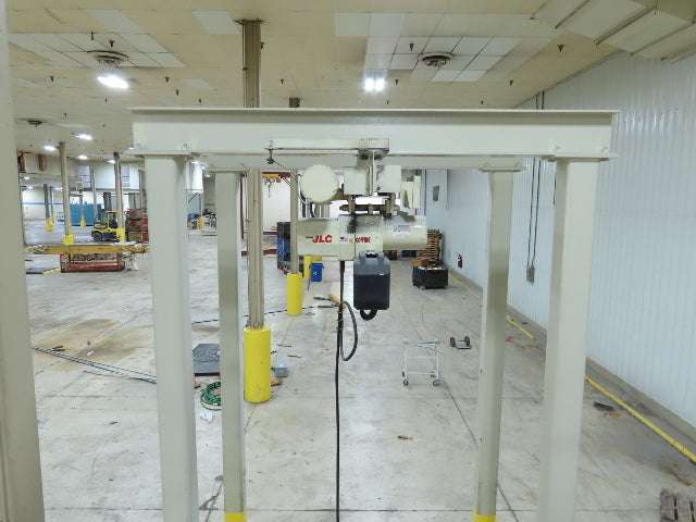 2 Ton Free Standing Fixed Bridge Crane 4'-7' Span 12' 9"HUB Coffing Hoist