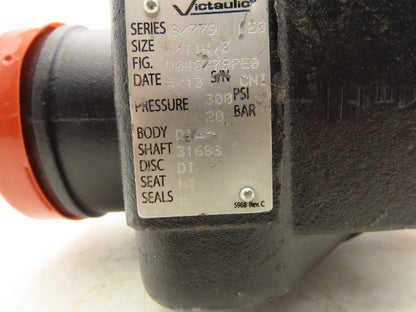 Victaulic S/779 V040779PE0 Venturi Check Valve 4" 300 PSI W Flow Measuring Kit