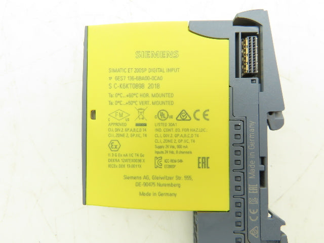 Siemens 6ES7 136-6BA00-0CA0 SIMATIC ET200SP Digital Input F-DI 8x HF