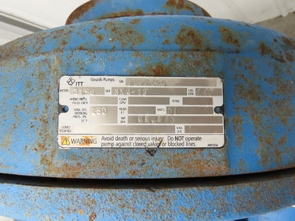 Goulds 3196 Centrifugal Pump 3x4-13 11.875"Impeller 30Hp 1770 RPM 3PH 500 GPM