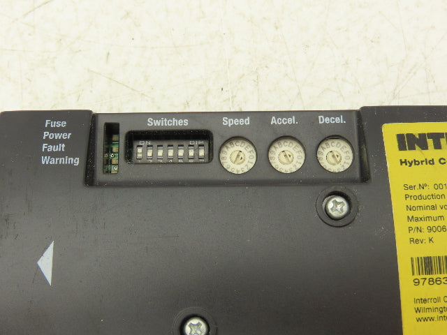 Interroll 9006 MDR Roller Drive Conveyor Speed Control Card Module 24VDC Rev K