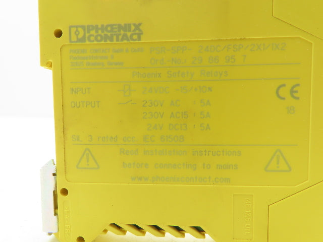 Phoenix Contact PSR-SPP-24DC/FSP/2X1/1X2 Safety Coupling Relay 24VDC/230VAC-READ