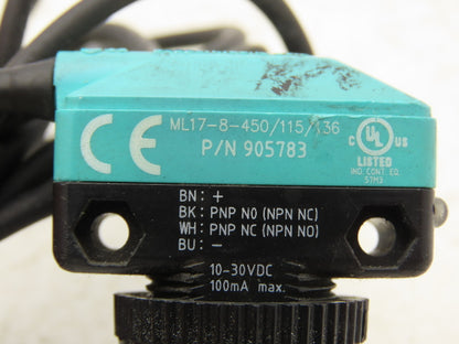 Pepperl+Fuchs ML17-8-450/115/136 Photoelectric Sensor Diffuse Mode 905783