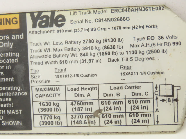 Danaher ACS4820-700C AC SuperDrive Forklift Motor Controller 48V Off ERC040AHN
