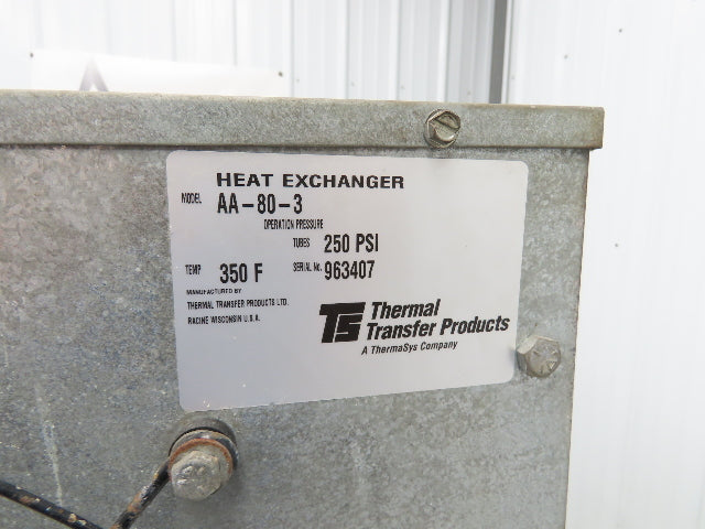 Thermal Transfer AA-80-3 Air-Cooled Fan Heat Exchanger Aftercooler 250psi 3PH