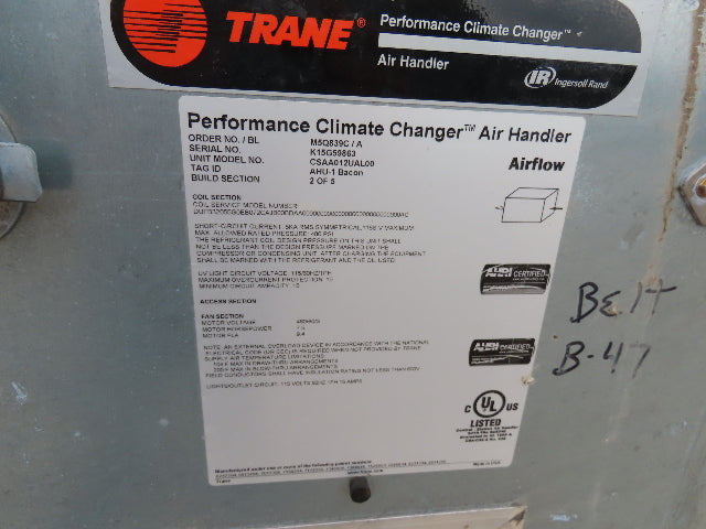 Trane CSAA Performance Climate Changer HVAC Air Conditioning Make Up Heater Unit