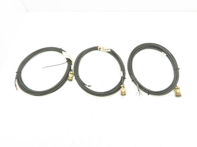 Amphenol PC06A-12-8S(SR) 8 Pin Connector With 20 Cable 7 Leads Lot of 3