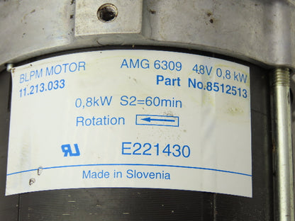 Yale 8512513 Forklift Hydraulic Steering Pump Motor 48V 2kW Off ERC040AHN36TE082
