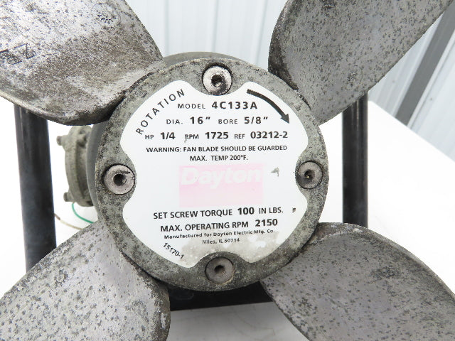 Dayton 4C133A 16" Exhaust Fan 20"OD 1/4Hp 1725rpm 115V 1PH Haz Loc Motor 6K734S