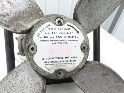 Dayton 4C133A 16" Exhaust Fan 20"OD 1/4Hp 1725rpm 115V 1PH Haz Loc Motor 6K734S