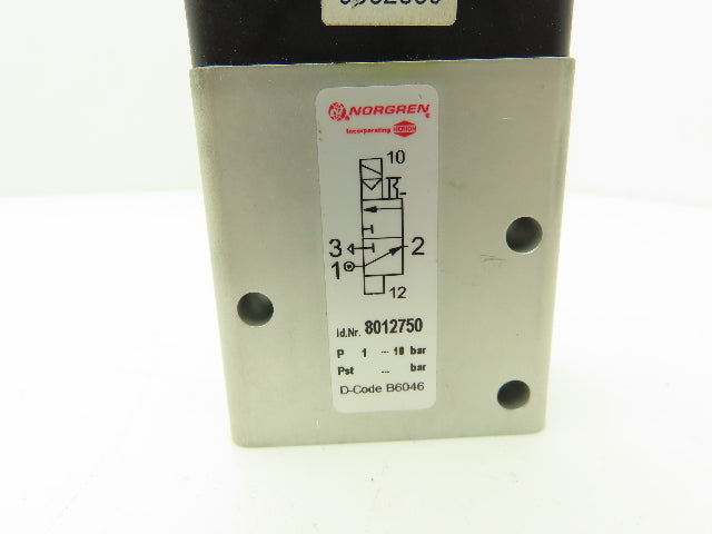 Norgren 8012750 Pneumatic Solenoid Valve 3/2-Pos 24 VDC 145 PSI 1/4" NPT