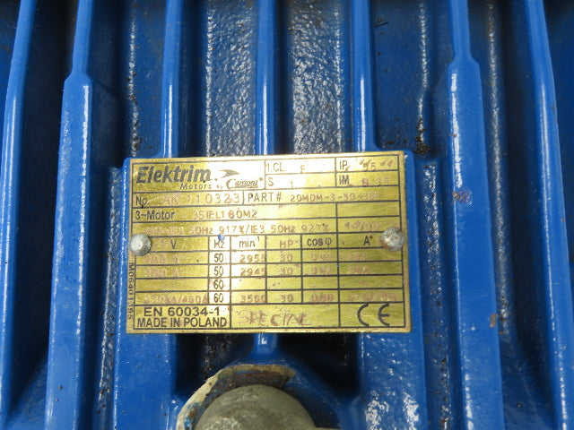 Elektrim 3SIEL180M2 AC Motor 30Hp 3560RPM 230/460 3PH 180M Metric 20MDM-3-30-36P