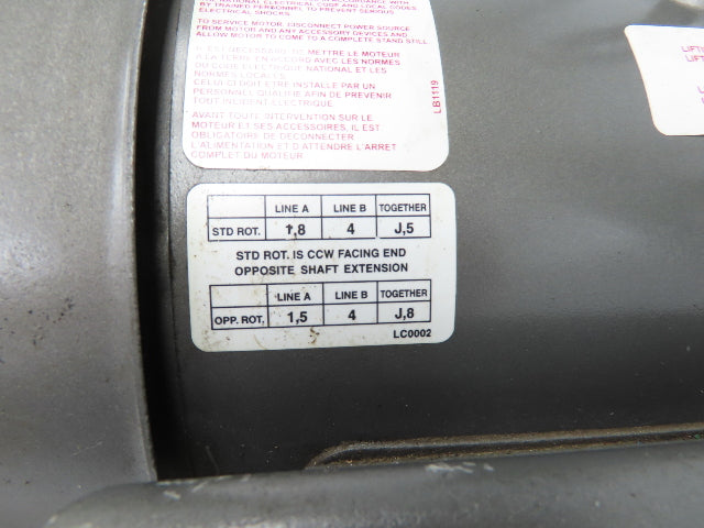 Baldor L3612TM AC Motor 5Hp 1725 RPM 230V 1PH 184T Single Phase Pressure Washer