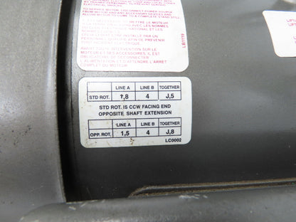Baldor L3612TM AC Motor 5Hp 1725 RPM 230V 1PH 184T Single Phase Pressure Washer