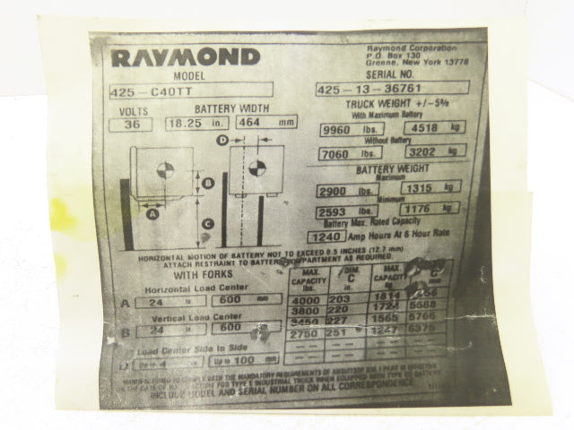 Contact Industries CT100A24D1M Forklift DC Motor Contactor 24VDC Off 425-C40TT