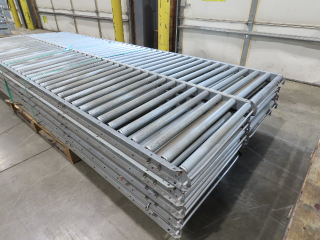 24"x 10' Gravity Roller Conveyor 1-3/8"Dia 22"BF 10-Sections 100'L  26-32" Legs