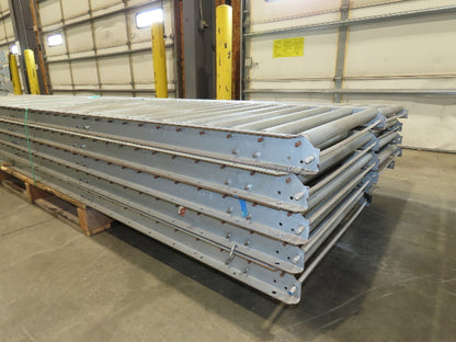 24"x 10' Gravity Roller Conveyor 1-3/8"Dia 22"BF 10-Sections 100'L  26-32" Legs