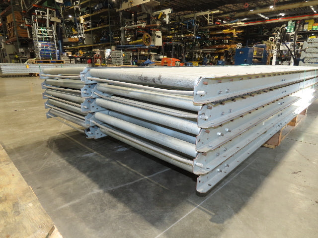 24"x 10' Gravity Roller Conveyor 1-3/8"Dia 22"BF 10-Sections 100'L  26-32" Legs
