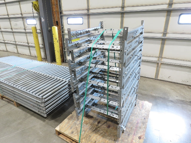 24"x 10' Gravity Roller Conveyor 1-3/8"Dia 22"BF 10-Sections 100'L  26-32" Legs