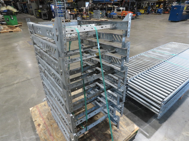 24"x 10' Gravity Roller Conveyor 1-3/8"Dia 22"BF 10-Sections 100'L  26-32" Legs