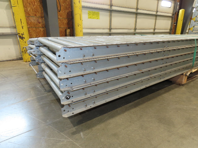 24"x 10' Gravity Roller Conveyor 1-3/8"Dia 22"BF 10-Sections 100'L  26-32" Legs