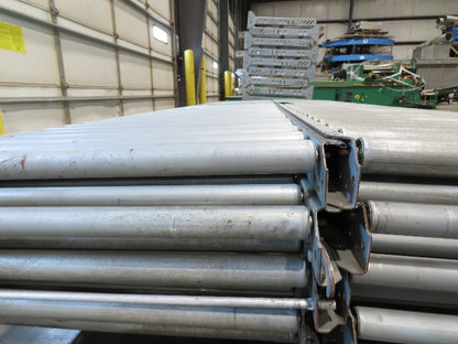 24"x 10' Gravity Roller Conveyor 1-3/8"Dia 22"BF 10-Sections 100'L  26-32" Legs