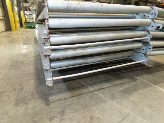 24"x 10' Gravity Roller Conveyor 1-3/8"Dia 22"BF 10-Sections 100'L  26-32" Legs